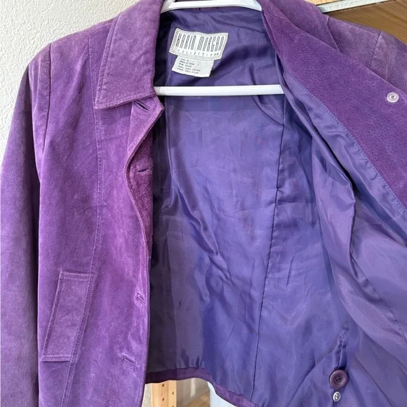 Daniel Hechter Violet Suede Blazer - Picture 3 of 4